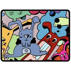 Graffiti Monster Street Theme Fleece Blanket (large) by Bedest