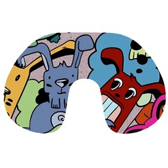 Graffiti Monster Street Theme Travel Neck Pillow by Bedest