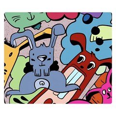 Graffiti Monster Street Theme Two Sides Premium Plush Fleece Blanket (small) by Bedest