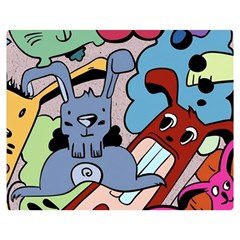 Graffiti Monster Street Theme Two Sides Premium Plush Fleece Blanket (medium) by Bedest