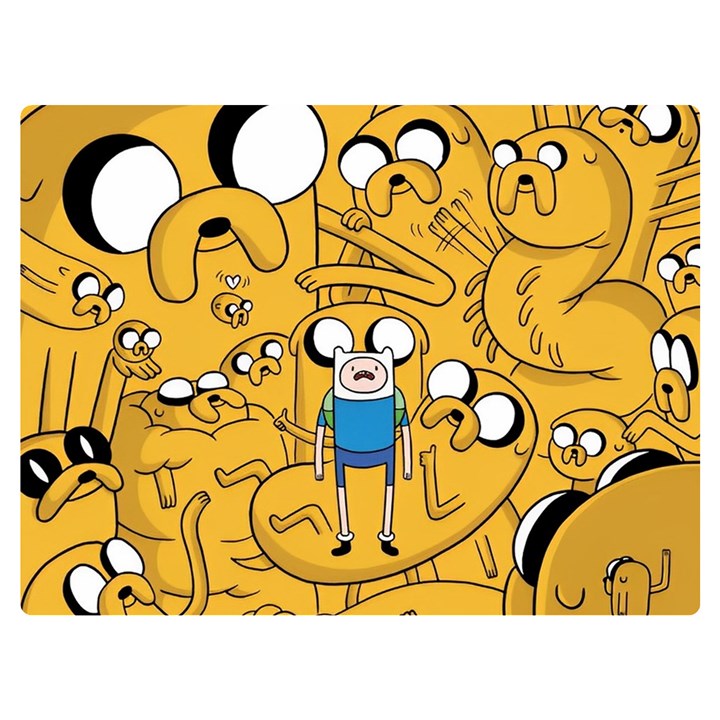 Adventure Time Finn Jake Cartoon Two Sides Premium Plush Fleece Blanket (Extra Small)