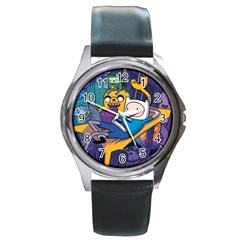 Adventure Time Finn  Jake Marceline Round Metal Watch by Bedest