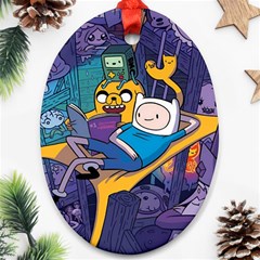 Adventure Time Finn  Jake Marceline Ornament (oval) by Bedest