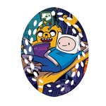 Adventure Time Finn  Jake Marceline Oval Filigree Ornament (Two Sides) Front