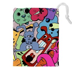 Graffiti Monster Street Theme Drawstring Pouch (4xl) by Bedest