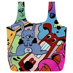 Graffiti Monster Street Theme Full Print Recycle Bag (xxl)