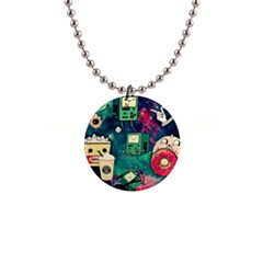 Adventure Time America Halloween 1  Button Necklace by Bedest