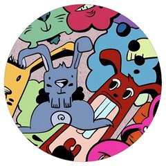 Graffiti Monster Street Theme Round Trivet by Bedest