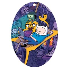 Adventure Time Finn  Jake Marceline Uv Print Acrylic Ornament Oval by Bedest