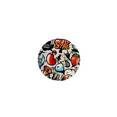 Comical Words Animals Comic Omics Crazy Graffiti 1  Mini Buttons by Bedest