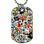 Comical Words Animals Comic Omics Crazy Graffiti Dog Tag (One Side) Front