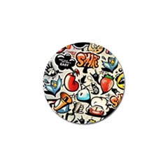 Comical Words Animals Comic Omics Crazy Graffiti Golf Ball Marker