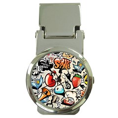 Comical Words Animals Comic Omics Crazy Graffiti Money Clip Watches by Bedest