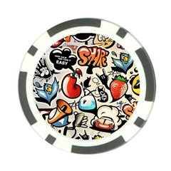 Comical Words Animals Comic Omics Crazy Graffiti Poker Chip Card Guard by Bedest