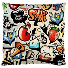 Comical Words Animals Comic Omics Crazy Graffiti Large Cushion Case (two Sides) by Bedest