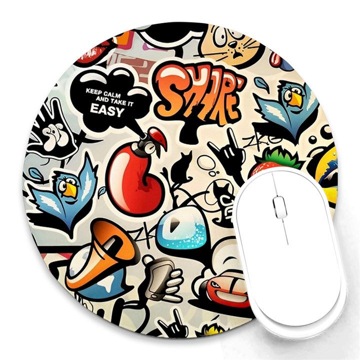 Art Book Gang Crazy Graffiti Supreme Work Round Mousepad