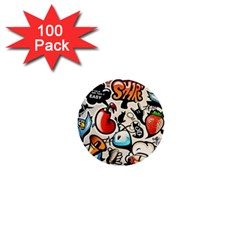 Art Book Gang Crazy Graffiti Supreme Work 1  Mini Buttons (100 Pack)  by Bedest