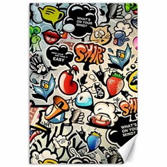 Art Book Gang Crazy Graffiti Supreme Work Canvas 24  X 36  by Bedest