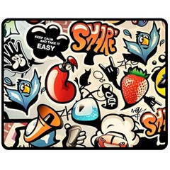 Art Book Gang Crazy Graffiti Supreme Work Fleece Blanket (medium) by Bedest