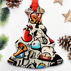 Art Book Gang Crazy Graffiti Supreme Work Christmas Tree Ornament (two Sides) by Bedest