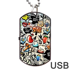 Art Book Gang Crazy Graffiti Supreme Work Dog Tag Usb Flash (two Sides) by Bedest