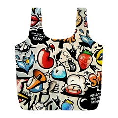 Art Book Gang Crazy Graffiti Supreme Work Full Print Recycle Bag (l) by Bedest