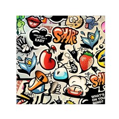 Art Book Gang Crazy Graffiti Supreme Work Square Satin Scarf (30  X 30 ) by Bedest