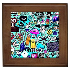 Graffiti Pop Art Crazy Retro Framed Tile by Bedest