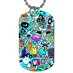 Graffiti Pop Art Crazy Retro Dog Tag (one Side) by Bedest