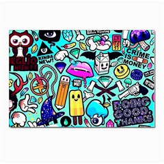 Graffiti Pop Art Crazy Retro Postcard 4 x 6  (pkg Of 10)