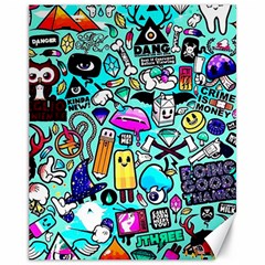 Graffiti Pop Art Crazy Retro Canvas 11  X 14  by Bedest