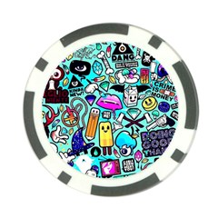 Graffiti Pop Art Crazy Retro Poker Chip Card Guard by Bedest