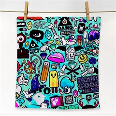 Graffiti Pop Art Crazy Retro Face Towel by Bedest