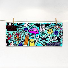 Graffiti Pop Art Crazy Retro Hand Towel by Bedest