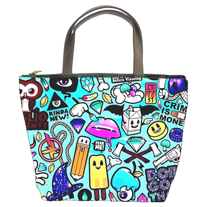 Graffiti Pop Art Crazy Retro Bucket Bag