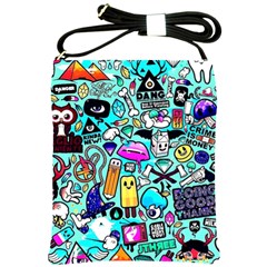 Graffiti Pop Art Crazy Retro Shoulder Sling Bag by Bedest