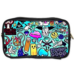 Graffiti Pop Art Crazy Retro Toiletries Bag (one Side) by Bedest