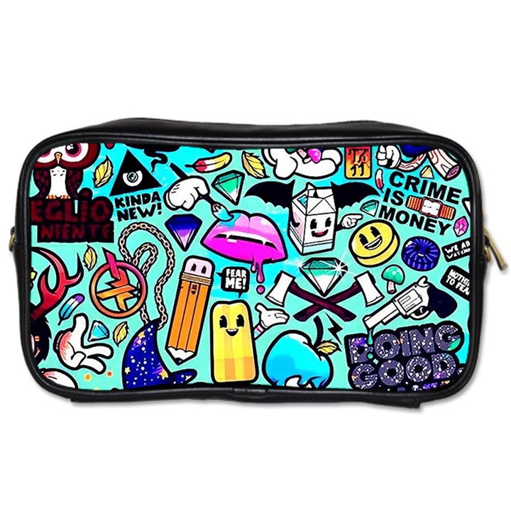 Graffiti Pop Art Crazy Retro Toiletries Bag (One Side)