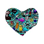 Graffiti Pop Art Crazy Retro Standard 16  Premium Heart Shape Cushions Front