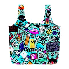 Graffiti Pop Art Crazy Retro Full Print Recycle Bag (l) by Bedest