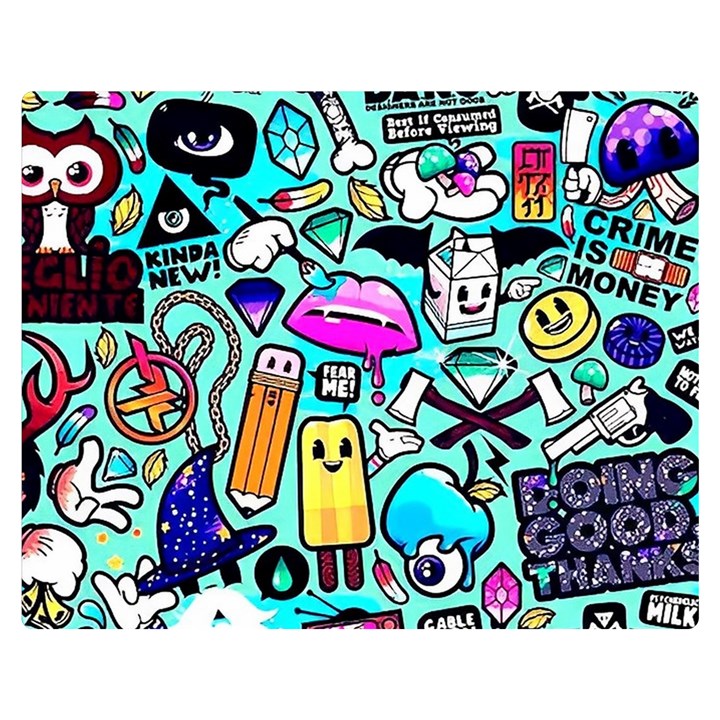 Graffiti Pop Art Crazy Retro Two Sides Premium Plush Fleece Blanket (Medium)