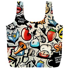 Art Book Gang Crazy Graffiti Supreme Work Full Print Recycle Bag (xxxl) by Bedest