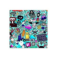 Graffiti Pop Art Crazy Retro Satin Bandana Scarf 22  X 22  by Bedest