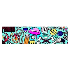 Graffiti Pop Art Crazy Retro Oblong Satin Scarf (16  X 60 ) by Bedest