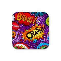 Crash Bang Adventure Time Art Boom Graffiti Rubber Coaster (square) by Bedest