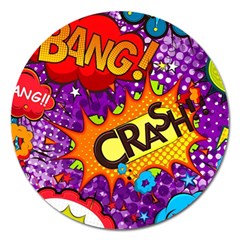 Crash Bang Adventure Time Art Boom Graffiti Magnet 5  (round) by Bedest