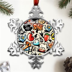 Art Book Gang Crazy Graffiti Supreme Work Metal Small Snowflake Ornament by Bedest