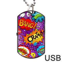 Crash Bang Adventure Time Art Boom Graffiti Dog Tag Usb Flash (one Side) by Bedest