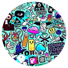 Graffiti Pop Art Crazy Retro Uv Print Acrylic Ornament Round by Bedest