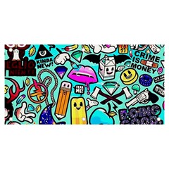 Graffiti Pop Art Crazy Retro Banner And Sign 6  X 3  by Bedest